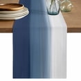 thumbnail image 1 of Gradient Blue Table Runner, Abstract Dark Blue White Gradient Water Ripples Cotton Linen Kitchen Table Decoration Washable Dining Tabletop Runners for Home Party Decor 18x72 Inches, 1 of 9