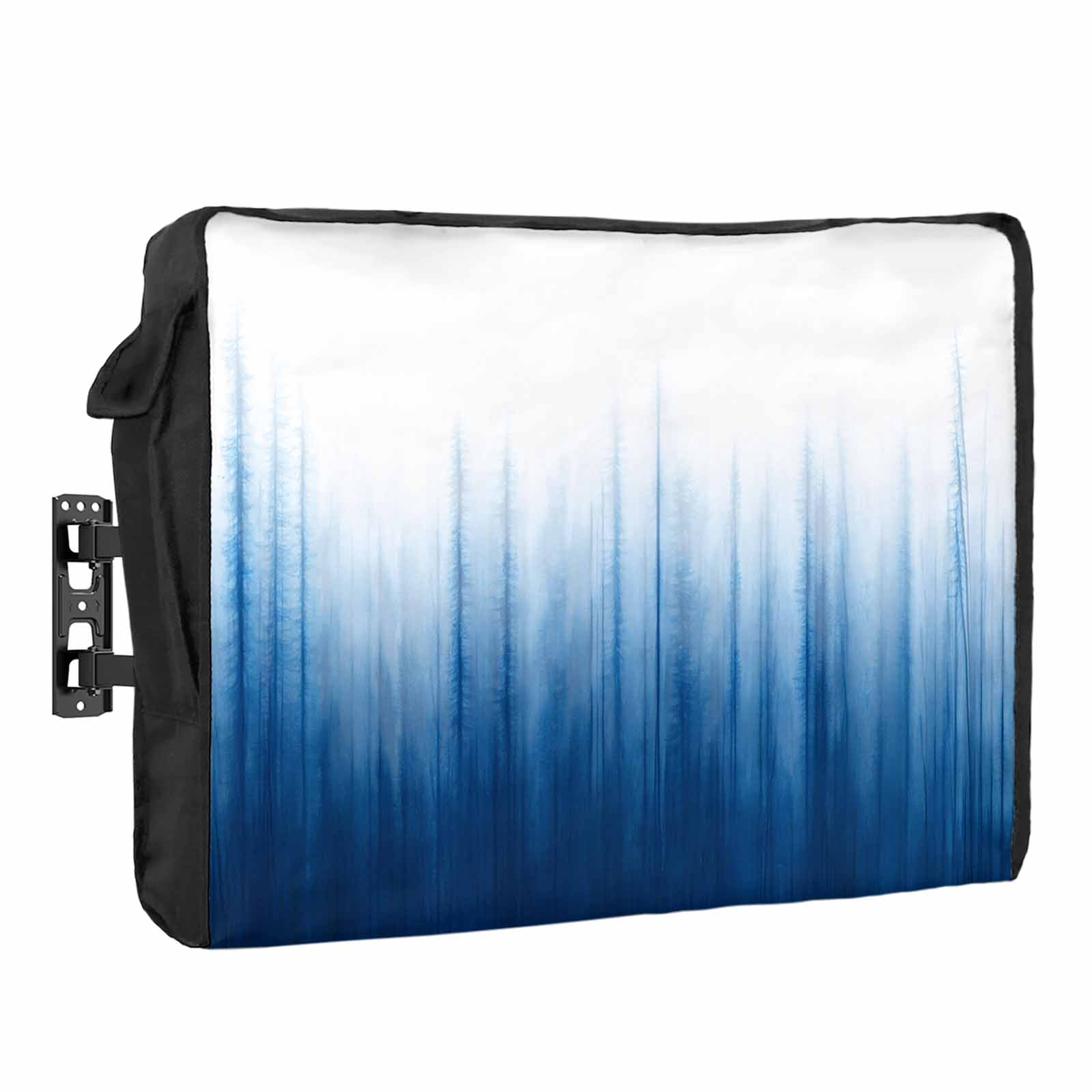Gradient Blue Waterproof Outdoor TV Cover, Modern Abstract Watercolor ...