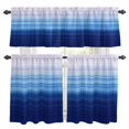 thumbnail image 1 of Gradient Blue White Pink Kitchen Curtains Valances and Tiers Set of 3 Linen Texture Pastoral Tier Curtains and Valance with Rod Pocket for Small Windows, 27.5"x36", 1 of 9