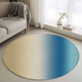 thumbnail image 1 of Gradient Brown Blue Round Living Room Rugs 3.3 ft, Modern Abstract Minimalist Beige Ocean Beach Washable Area Rug with Non-Slip Sturdy Edge Binding Round Front Door Mat Floor Carpet for Entryway, 1 of 9