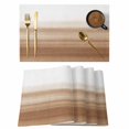 thumbnail image 1 of Gradient Brown Wood Board Placemats Set of 6,Wipeable Washable Table Mats for Dining Tables, Abstract Brown White Line Place Mats for Kitchen Event Party Tabletop Decor, 1 of 9