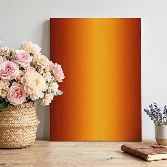 Gradient Burnt Orange Canvas Wall Art for Living Room, Modern Abstract Minimalist Yellow Brown Ocean Beach Poster Print Painting for Bedroom Office Home Decor Wall Pictures Prepare To Hang 24"x32"