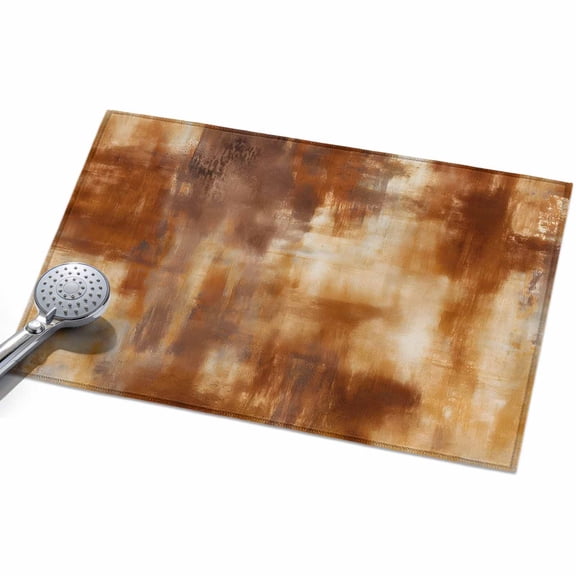 Gradient Burnt Orange Rectangle Rug 2'x3' Abstract Vintage Burnt Orange Oil Painting Washable Area Rugs for Living Room Bedroom Entryway Non Slip Entrance Door Mat Indoor Floor Carpet