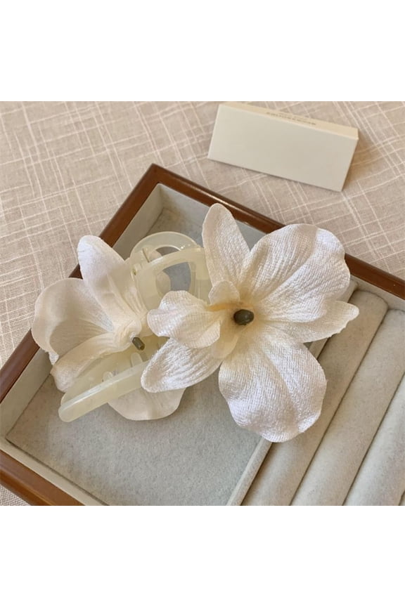 Gradient Butterfly Orchid Hair Claw Clip Summer Clip Faux Flower Headpiece for Women Elegant Style Hair Accessory