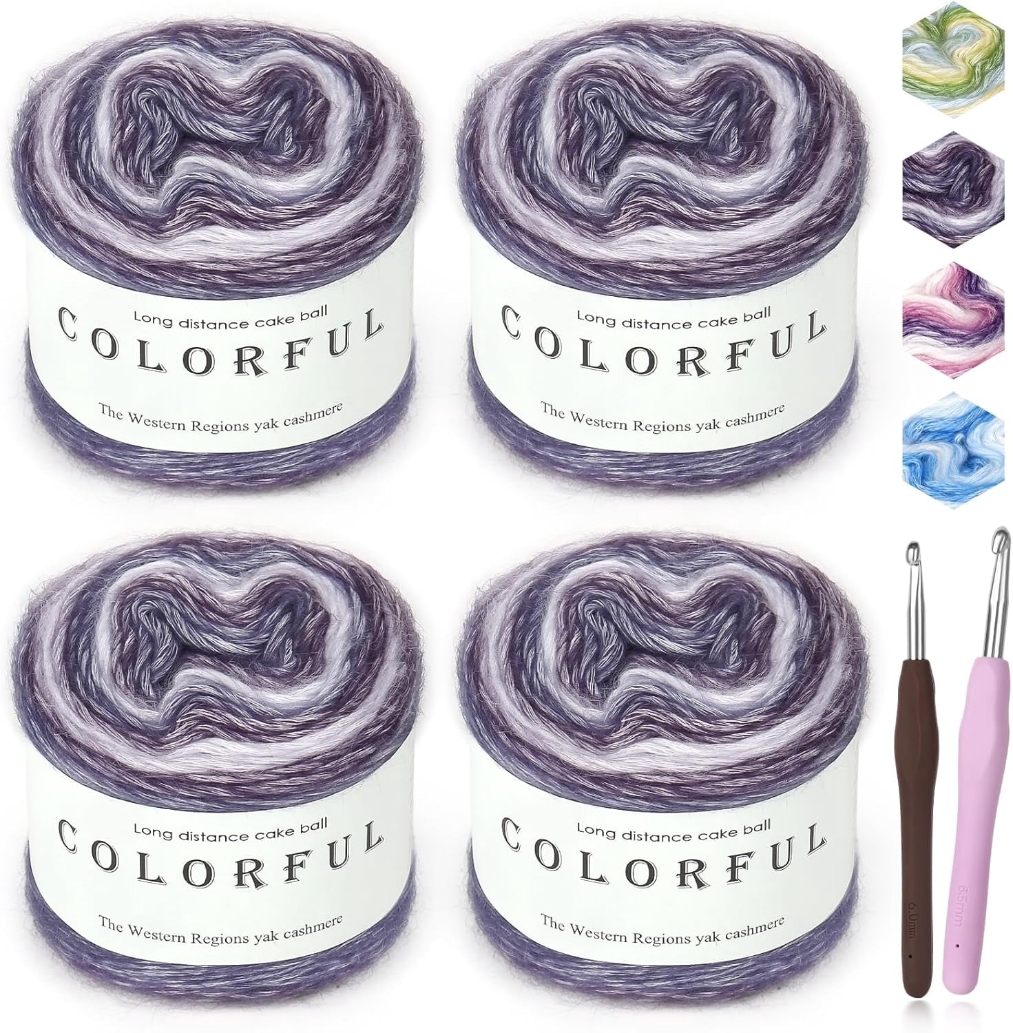 Royal Batik Ombre Yarn For Crocheting - Soft Yarn For Knitting - Rainbow - 100% Anti-Pilling Acrylic - 1x140 Gr (1 Skein Pack) (383 Yds) (10607