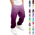 thumbnail image 1 of Gradient Cargo Pants Boys Elastic Waist Drawstring Casual Straight Leg Trousers with Pockets Boys Purple Pants Back to School Boys Pants for Boys Size 5-16 Years, 1 of 7