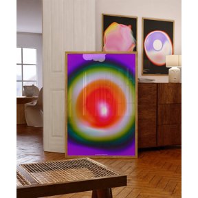 Gradient Circle Modern Vintage Style Wall Decor Unframed Paper Print
