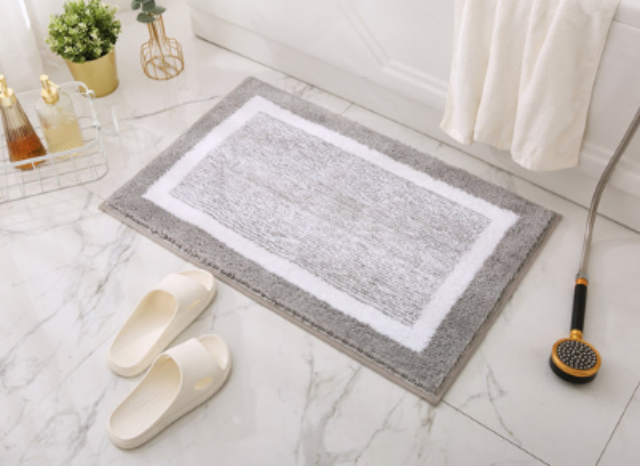 Gradient Color Bathroom Rug, AntiSlip Absorbent Bath Mats Machine