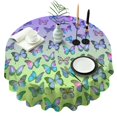 thumbnail image 1 of Gradient Color Butterfly Pattern Round Tablecloth 60"x60",Wrinkle Wipeable Table Cloth for Kitchen Dining Room Picnic Patio Party, 1 of 6