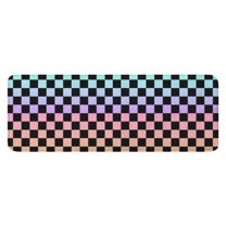 Gradient Color Checkered Pattern Kitchen Rug Mat,Kitchen Runner Rugs Non Skid Washable,Decorative Kitchen Floor Mats for Kitchen,Sink,Laundry,17"x47.2"
