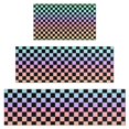 thumbnail image 1 of Gradient Color Checkered Pattern Kitchen Rugs Sets Of 3,Kitchen Runner Rugs Non Skid Washable,Decorative Kitchen Floor Mats for Kitchen,Sink,Laundry,17"x30"+ 17"x47" + 17"x59", 1 of 6