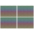 thumbnail image 1 of Gradient Color Checkered Pattern Summer Placemats Table Placemats Set Of 4-Linen Kitchen Washable Placemats Table Mats 11.8"x17.7" Non-Slip Heat Resistant, 1 of 6