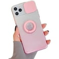 thumbnail image 1 of Gradient Color Crystal Case for iPhone 13 with Ring Holder Slide Camera Lens Protection,Soft Transparent TPU Silicone Shockproof Protective Cover With Stand for iPhone 13 -Pink, 1 of 7