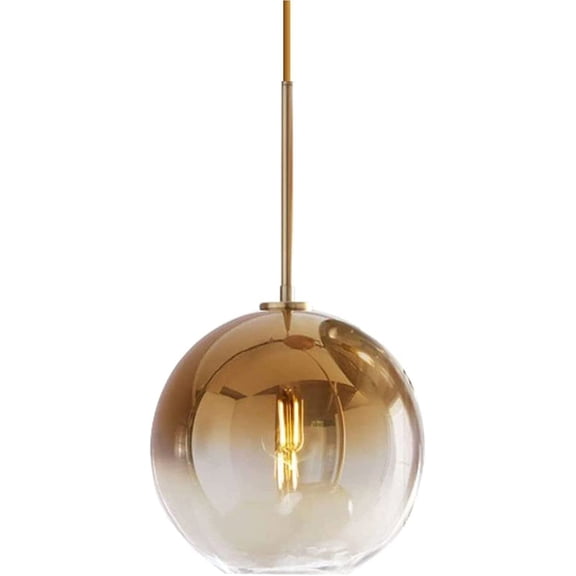 Gradient Color Glass Pendant Light,Modern Glass Hanging Light Chandelier Light (Gold, 20cm)