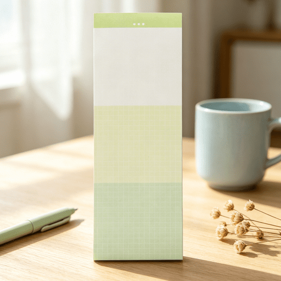 Gradient Color Grid Paper Pad, 1 Pc No-Adhesive Sticky Note, Long Narrow Notepad, 50 Sheets, Portable Memo Pad, Tearable Paper To-Do List Notepads for Reminders, Planning & Everyday Organization