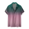 thumbnail image 1 of Gradient Color Hawaiian Shirt for Men Retro Lapel Bowling Shirts Casual Button Down Short Sleeve Summer Beach Shirts, 1 of 4