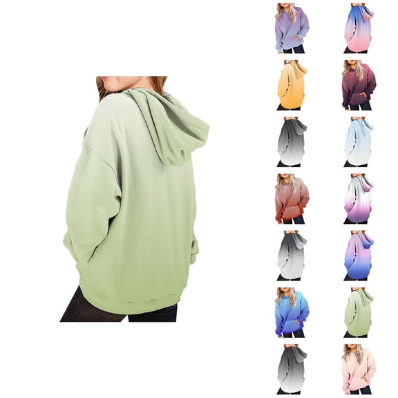 Gradient Color Hoodies for Kids Long Sleeve Boys Girls Hooded Sweatshirt with Pockets Children Pullover Tops