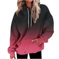 thumbnail image 1 of Gradient Color Hoodies for Women Fashion with Pocket Drawstring Loose Casual Spring Hooded Sweatshirts Pullover (XX-Large, Pink), 1 of 4