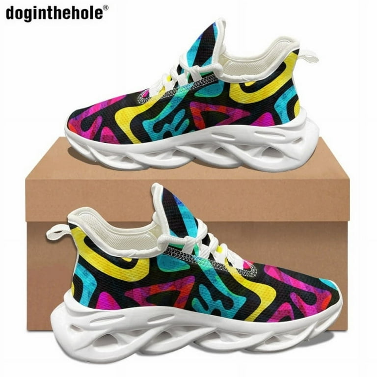 Gradient Color Line Design Casual Shoes Street Trend Sports Shoes Breathable Mesh Running Shoes Plus Walmart