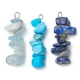 thumbnail image 1 of Gradient Color Natural Aquamarine Natural Lazuli Turquoise Chip Beaded Pendants with 304 Stainless Steel Loops Hole: 2x3mm 3pcs/set, 1 of 5