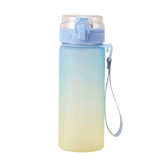 Gradient Color Portable Water Bottle with Leak-Proof Seal, One-Button Opening, and Carrying Strap – Ideal for Sports, Commuting, and Outdoor Activities