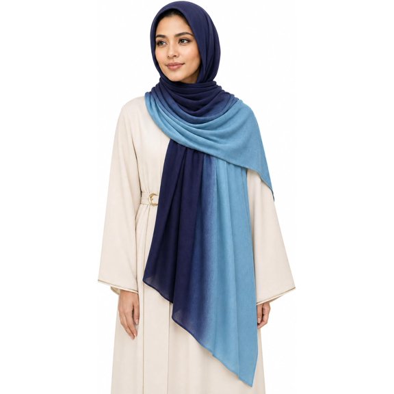 Gradient  Color Scarf,Elegant Ombre Headwraps Hijab, Modal  Feel Lightweight Sunscreen Shawls for Women