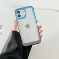 thumbnail image 1 of Gradient Color Shockproof Clear Phone Case TPU Compatible with iPhone 11, Drop Protection Transparent Anti-Scratch Slim Thin Back Cover Colorful Frame Wireless Charging, Blue+Gray, 1 of 10