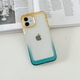 thumbnail image 1 of Gradient Color Shockproof Clear Phone Case TPU Compatible with iPhone 12, Drop Protection Transparent Anti-Scratch Slim Thin Back Cover Colorful Frame Wireless Charging, Yellow+Blue, 1 of 10