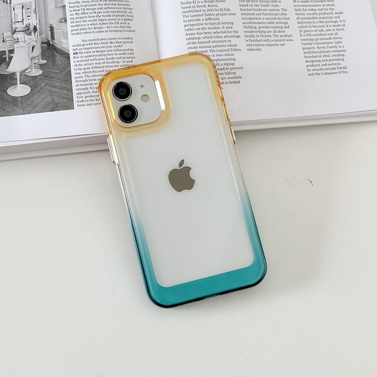 Gradient Color Shockproof Clear Phone Case TPU Compatible with 