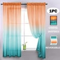 thumbnail image 1 of Gradient Color Tulle Door Window Curtain Drape Panel Sheer Scarf Valances 1PC Polyester Curtains,Orange,Polyester Fiber, 1 of 9