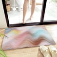 thumbnail image 1 of Gradient Colored Plush Rug Non Slip Bath Mat, Modern Abstract Geometry Lines Soft Shaggy Fuzzy Bath Rugs，Carpet Mat for Bathroom Shower Home 24x16Inch, 1 of 5