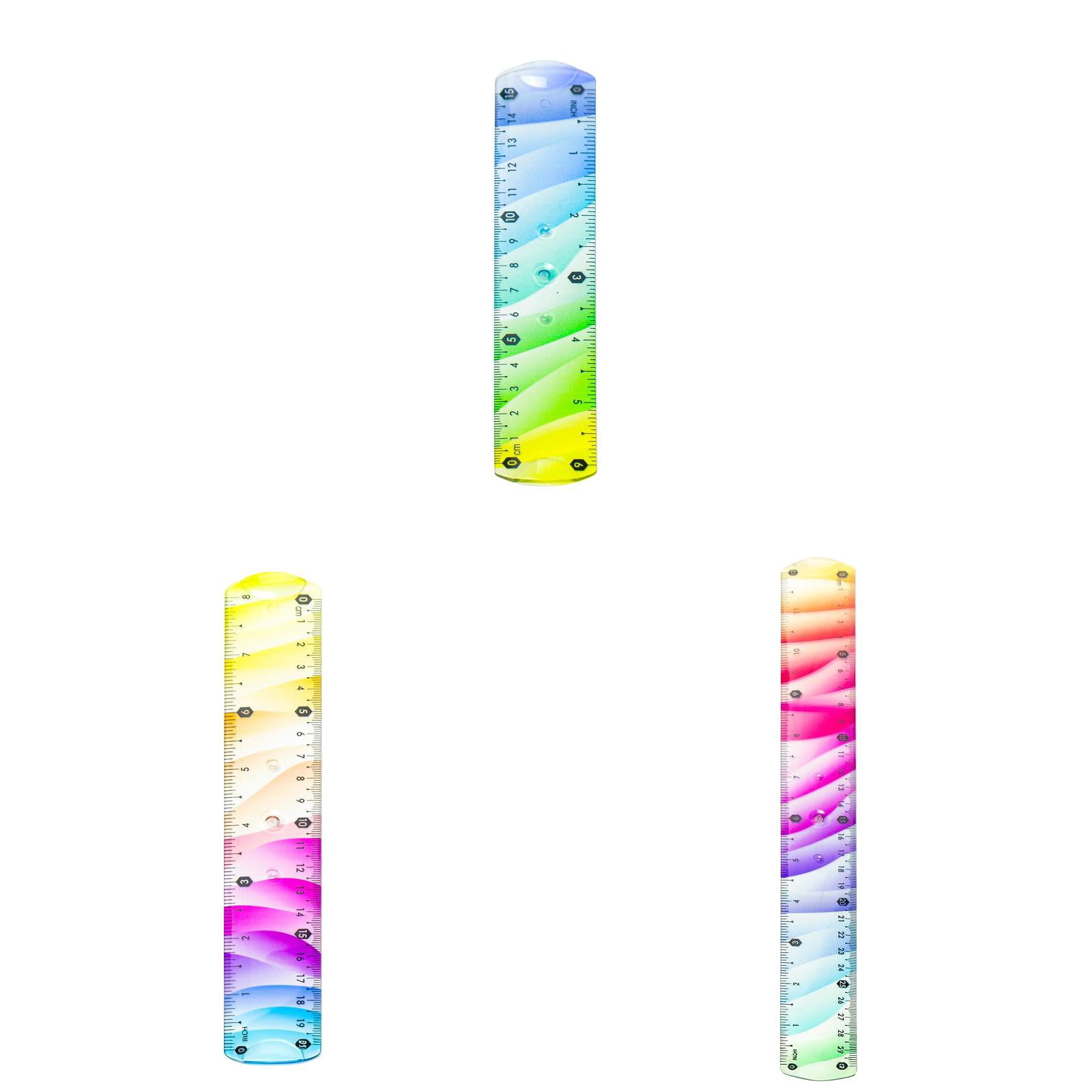 Gradient Colorful Soft Tape Measure, 15cm Flexible Portable Double Scale Ruler for Sewing Tailoring Body Measurement, Set of 3