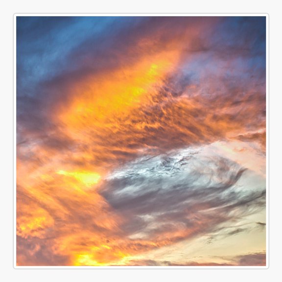Gradient Colors in a Cloudy sky Sticker