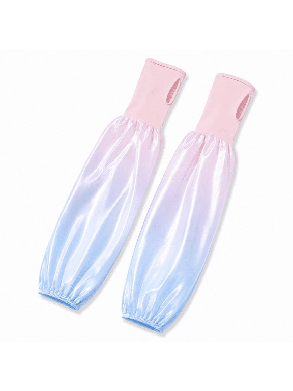 Gradient Cooling Arm Sleeves for Women, Plus Size Loose-Fit Ice Silk Sun Protection Covers, Breathable Lightweight Sleeves for Driving, Cycling, Golf and Outdoor Activities