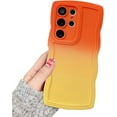 thumbnail image 1 of Gradient Curly Wavy Bright Color Silicone Case Compatible with Samsung Galaxy Case (Galaxy S20 FE,Orange-Yellow), 1 of 6