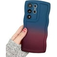 thumbnail image 1 of Gradient Curly Wavy Bright Color Silicone Case Compatible with Samsung Galaxy Case (Galaxy S21,Blue-Red), 1 of 7
