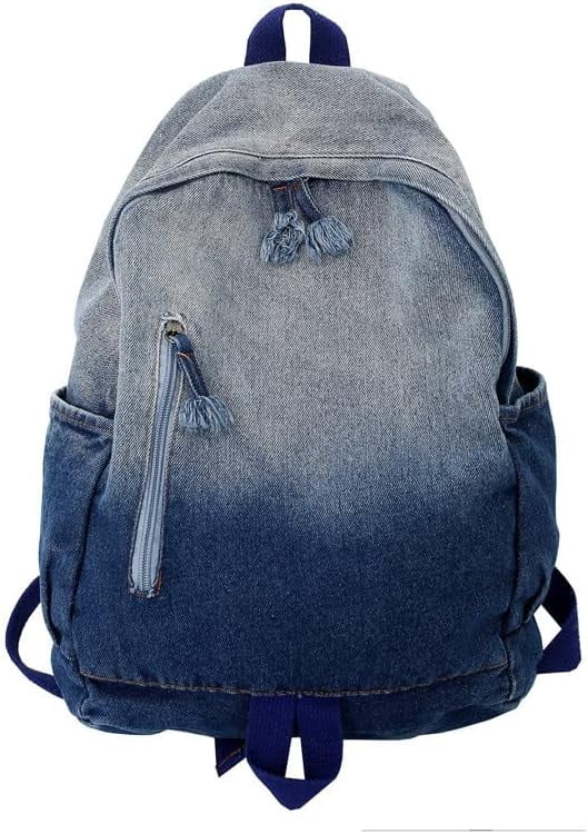 Retro Denim Backpack Y2K Aesthetic Lightweight Daypack Casual Shoulder Bag Mini Denim Backpack for Women,Y2k Vintage Canvas Daypack  main image 4