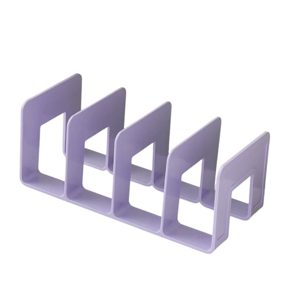 Gradient Desk File Holder, Book Stand, 4-Section Clear Desktop File Folder Holder Organizer, Vertical File Organizer with Adjustable Dividers, Desktop Book Organizer, Binder Shelf for Office Desk