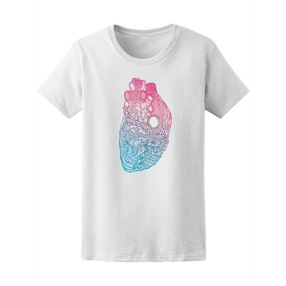 Gradient Doodle Heart Love T-Shirt Women -Image by Shutterstock, Female Large