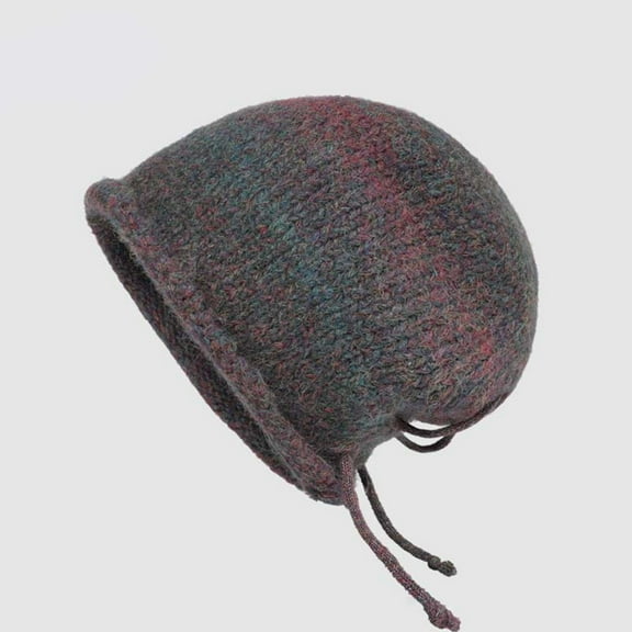 Gradient Drawstring Pile Cap For Women Knitted Warm Hat For Cold Weather Winter Hat Winter Wear Hat Covers Ears Wool Trapper Hat Men's Snow Hats Caps Mad Hat Men Plaid Tr Hat Bills Trapper Hat Caps
