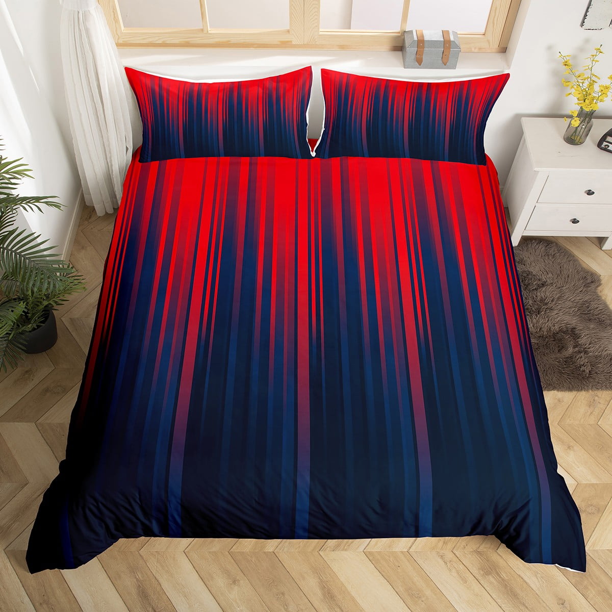 Feelyou Abstract Art Twin Comforter Set - Ultra Soft Geometric Bedding For Kids, Boys & Girls In Black Gray Red