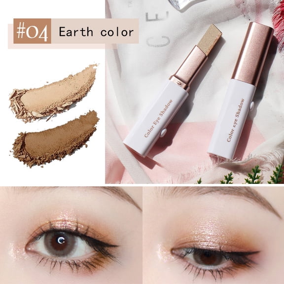 Gradient Eyeshadow Stick for Glitter Eye Makeup, Waterproof Long-Lasting Eyeshadow Pencil, Shimmer Stick for Smokey Eyes, Effortless Gradient Look for Women, Blendable Eye Shadow for Daily Wear