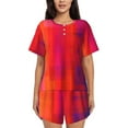 thumbnail image 1 of Gradient Fade (7) Womens Pajamas Short Set Soft Short Sleeve Sleepwear Button Down Pjs Set with Pockets S XXL 4x Large, 1 of 5