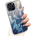 thumbnail image 1 of Gradient Feather Ripple Laser Aesthetic Shockproof Acrylic Case Compatible with iPhone Case (Gradient Blue,iPhone 12), 1 of 7