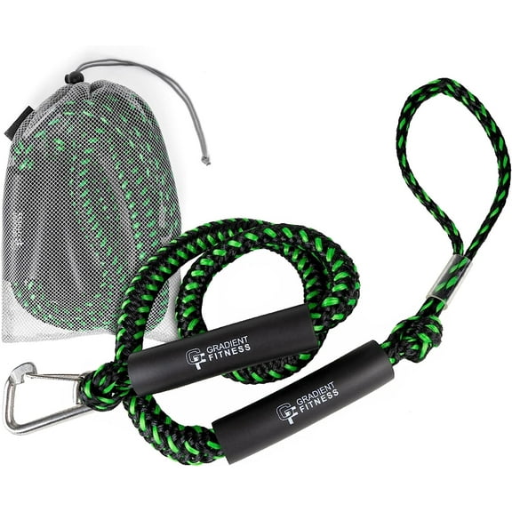 Gradient Fitness Bungee Dock Line (4' - 1 Pack) | Marine Rope Boat Dock Lines Make Docking & Boarding Easy for Jetski, Kayak, Pontoon. Boat Accessories Stretch 4'-5.5'. Mooring Boat Rope Absorbs Shock