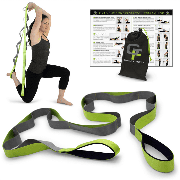 Gradient Fitness Stretching Strap for Physical Therapy, 12 Multi-Loop  Stretch Strap 1.5 W x 8' L, Neoprene Handles, Physical Therapy Equipment,  Yoga