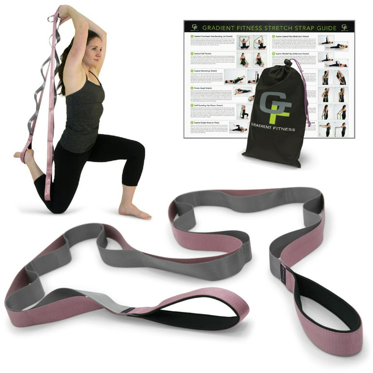 Gradient Fitness Stretching Strap for Physical Therapy, 12 Multi-Loop  Stretch Strap 1.5 W x 8' L, Neoprene Handles, Physical Therapy Equipment,  Yoga