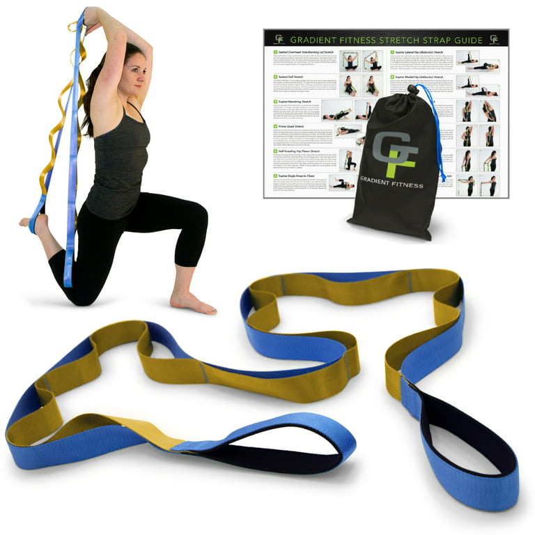 Gradient Fitness Stretching Strap for Physical Therapy, 12 Multi-Loop  Stretch Strap 1.5 W x 8' L, Neoprene Handles, Physical Therapy Equipment,  Yoga