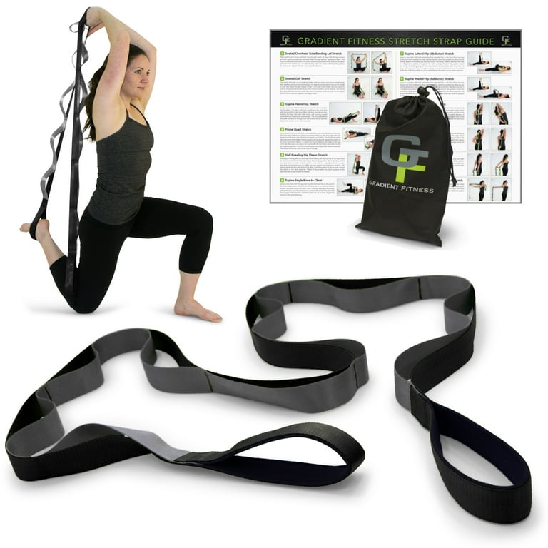 Gradient Fitness Stretching Strap for Physical Therapy 12 Multi Loop Stretch Strap 1.5 W x 8 L Neoprene Handles Physical Therapy Equipment Yoga