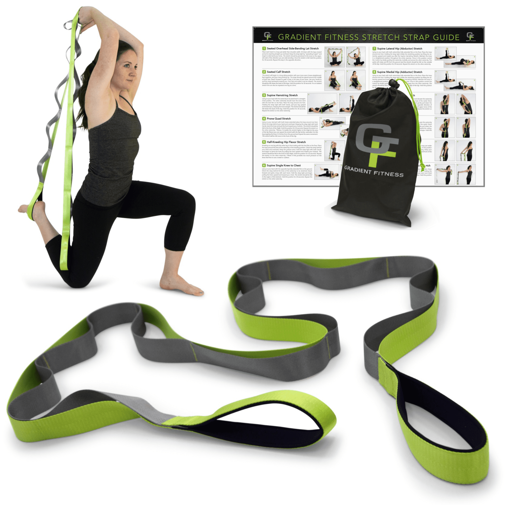 Gradient Fitness Stretching Strap, 12 Multi-Loop, W x 8' L
